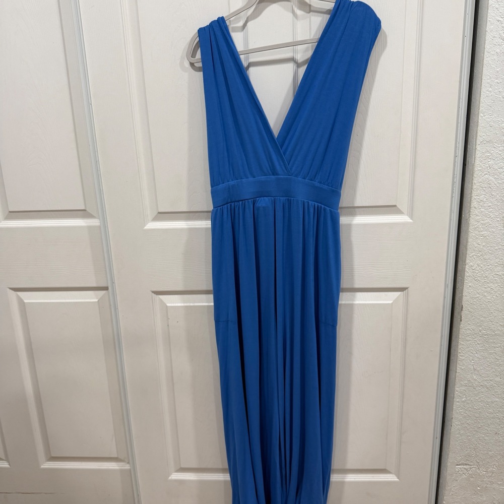 FP Beach Free People Blue Wrap Boho Wide Leg Jumpsuit XL